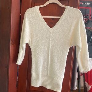 bebe Cream V-Neck Women's Sweater